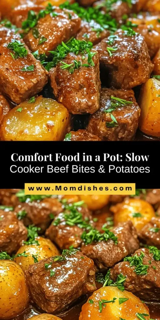 Discover the ultimate comfort with Slow Cooker Garlic Butter Beef Bites & Potatoes! This easy recipe combines tender beef and flavorful baby potatoes, all infused with rich garlic butter. Perfect for busy days, simply set it and let the slow cooker work its magic. With savory herbs and a luxurious sauce, this dish is sure to become a family favorite. Try it out for your next meal! #SlowCooker #BeefBites #ComfortFood #EasyDinner #HomeCooking