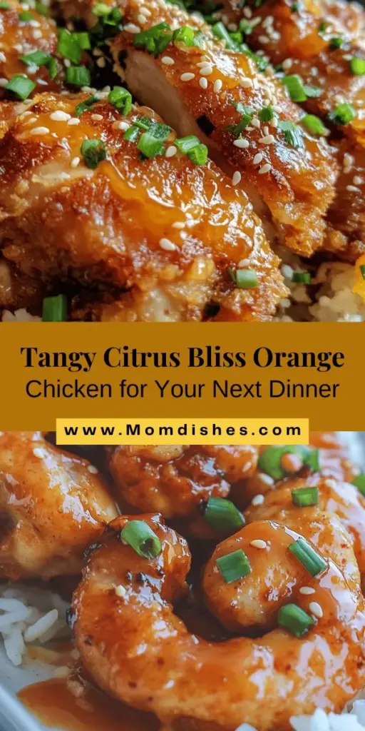 Elevate your dinner routine with this irresistible Citrus Bliss Orange Chicken recipe, blending sweet and tangy flavors that everyone will love. Tender chicken thighs coated in a crispy crust are slathered in a vibrant orange sauce that's easy to make and perfect for any occasion. Enjoy it with steamed jasmine rice or colorful stir-fried veggies for a complete meal that dazzles the taste buds. Try it tonight for a delightful culinary experience! #CitrusBliss #OrangeChicken #EasyRecipes #DinnerIdeas #FamilyMeals #Cooking #Foodie #Yummy #HomemadeCooking