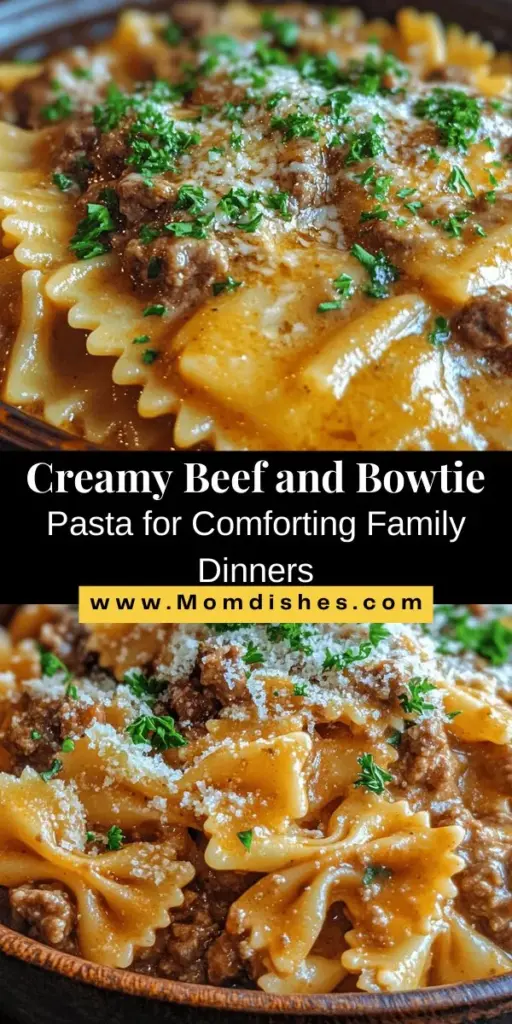 Indulge in this deliciously creamy Beef and Bowtie Pasta that's perfect for family dinners or quick weeknight meals. This simple recipe features tender bowtie pasta in a rich cream sauce with seasoned ground beef and fresh spinach, creating a satisfying dish everyone will love. Whip it up in under 30 minutes for a comforting meal that nourishes both body and soul. Check it out now! #BowtiePasta #ComfortFood #EasyDinner #CreamyPasta #FamilyMeals