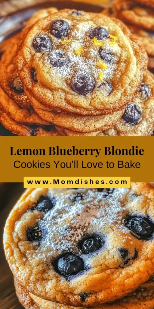 Discover the ultimate treat with these Lemon Blueberry Browned Butter Blondie Cookies! Combining the refreshing zest of lemon with sweet blueberries, and elevated by the rich flavor of browned butter, these cookies are perfect for any occasion. Bake them for gatherings, picnics, or your own indulgence. With a chewy texture and irresistible flavor, they're sure to become a favorite! Get the recipe now and impress everyone! #LemonBlueberryCookies #BakingLove #DessertRecipes #CookieJar #SweetTreats #YummyCookies #BakingJoy