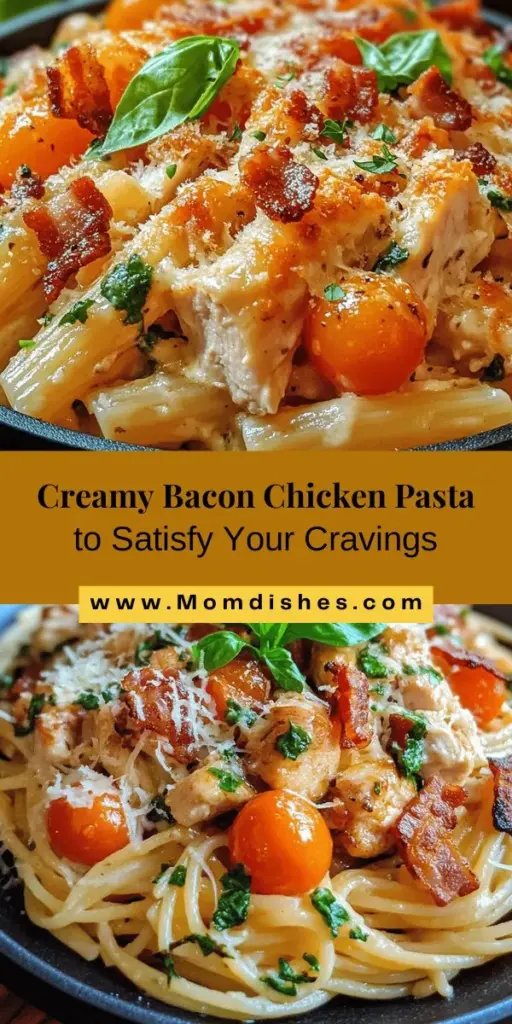 Indulge in the creamy goodness of Cream Cheese Bacon Chicken Pasta, a dish that blends rich flavors and comforting textures. This recipe combines crispy bacon, tender chicken, and vibrant veggies in a luscious cream cheese sauce for a meal that's perfect for family dinners or cozy date nights. Explore easy preparation steps and variations to make it your own. Get ready to impress everyone with this delicious pasta masterpiece! #CreamCheesePasta #BaconLovers #ComfortFood #ChickenRecipes #PastaNight