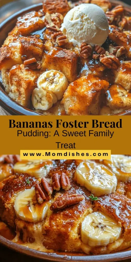 Satisfy your sweet cravings with this indulgent Bananas Foster Bread Pudding Delight! Combining rich bread pudding and the tropical taste of ripe bananas, this dessert is not only a treat for adults but also delights kids. Perfect for family gatherings or cozy nights in, it's easy to make and customizable. With a luscious Bananas Foster sauce that adds decadence, this dish is sure to impress. Try it, and enjoy the deliciousness! #BananasFoster #BreadPudding #DessertMagic #Sweettooth #BakingJoy #RecipeIdeas