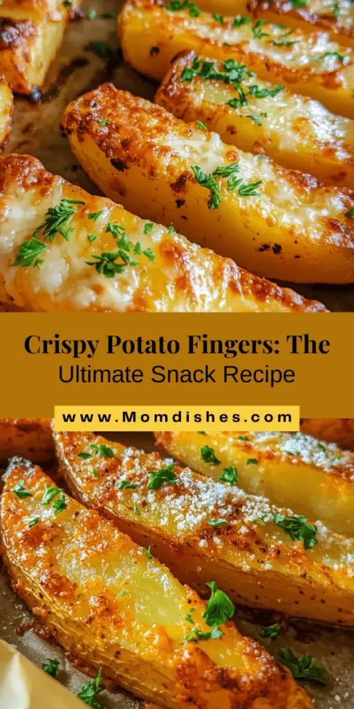 Discover the ultimate snack with these Crispy Easy Potato Fingers! Perfect for any occasion, this simple baked recipe yields deliciously crunchy and flavorful potato sticks without the guilt of deep-frying. Made with easily customizable seasonings and served with your favorite dips, this treat is sure to impress family and friends. Elevate your snacking game today! #PotatoFingers #SnackTime #EasyRecipes #BakedFries #CrispySnacks #HomeCooking #DeliciousTreats