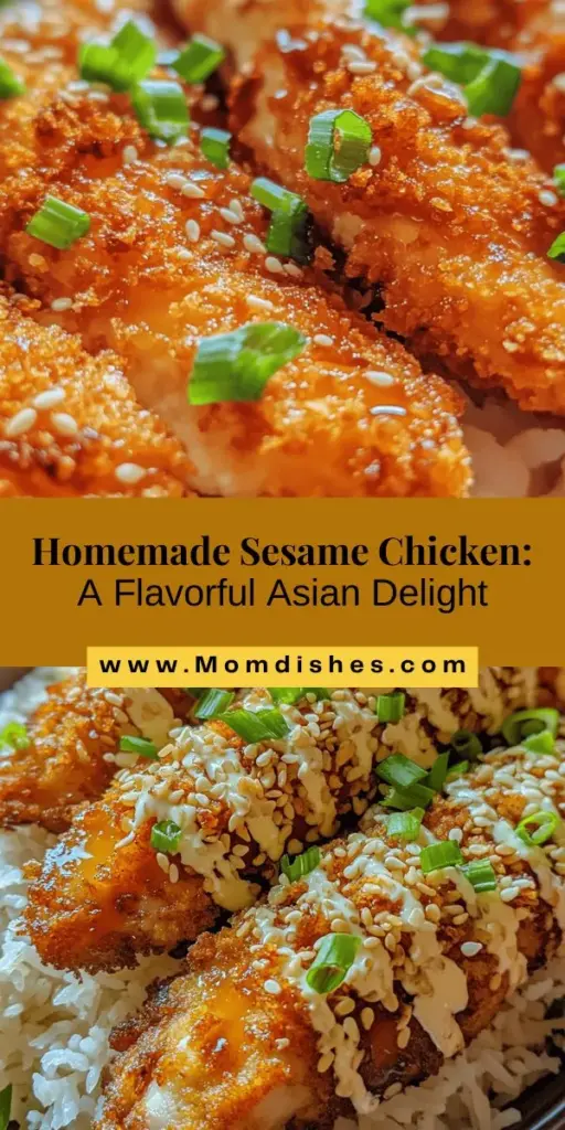 Discover the mouthwatering flavors of Sesame Chicken Delight! This delicious dish brings the taste of authentic Asian cuisine right to your home, perfect for family dinners or impressing guests. With its crispy, golden chicken coated in a sweet and savory sauce, it's a healthier alternative to takeout. Enjoy the blend of nutritious ingredients and simple preparation. Dive into this culinary adventure and elevate your dining experience! #SesameChicken #AsianCuisine #Homemade #HealthyEating #DinnerRecipes