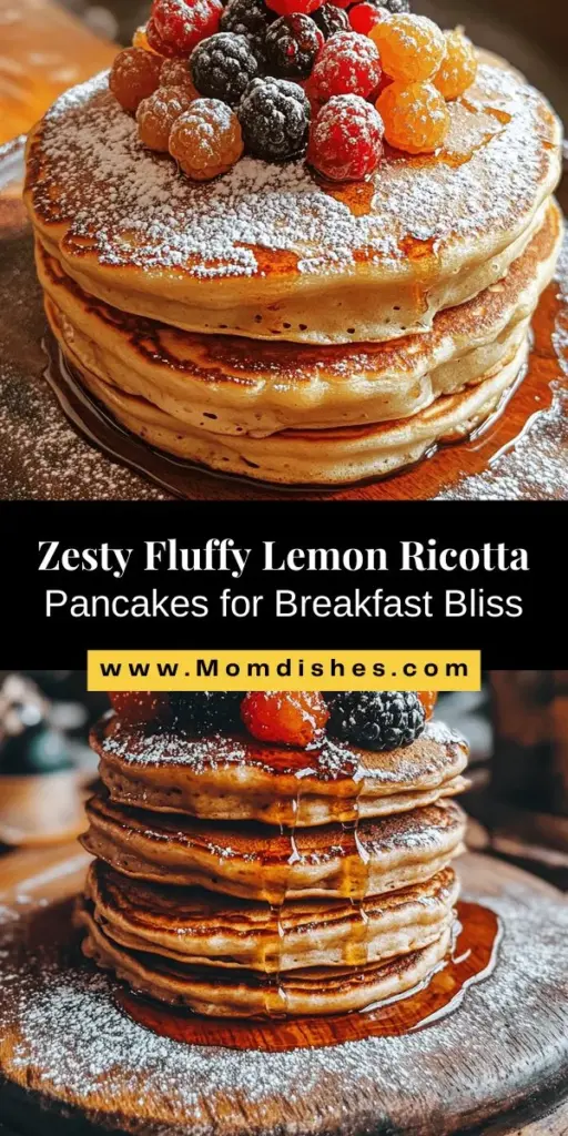 Start your mornings with a burst of flavor by making fluffy lemon ricotta pancakes! These light and airy pancakes combine creamy ricotta with zesty lemon, creating a refreshing twist on a classic breakfast favorite. With easy-to-follow steps and simple ingredients, they're perfect for weekday breakfasts or leisurely weekend brunches. Top them with fresh berries, whipped cream, or a drizzle of maple syrup for a delightful treat everyone will love!