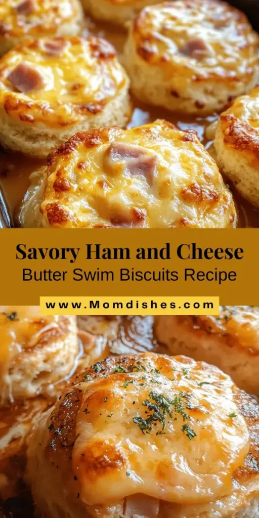 Discover the deliciousness of Ham and Cheese Butter Swim Biscuits! This comforting dish features a rich buttery flavor with sharp cheddar and savory ham, perfect for breakfast, brunch, or as a side. The unique swim method ensures a golden crust and tender interior. Quick and easy to make, these biscuits are a crowd-pleaser that brings warmth to any meal. Ideal for family gatherings or cozy brunches, give this recipe a try! #HamAndCheeseBiscuits #ComfortFood #BakingFun #Biscuits #YummyRecipes #Foodie