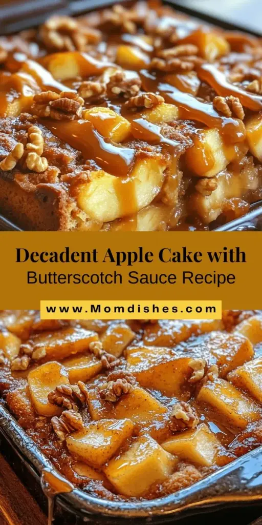 Indulge in the warmth of homemade desserts with this Heavenly Apple Cake drizzled in velvety butterscotch sauce. Perfectly blending moist apples and fragrant spices, this cake captures the essence of autumn and cherished family memories. Ideal for any celebration or just a cozy night in, learn how to create this delicious treat that will impress everyone at your table! Get ready to bake up nostalgia and delight! #AppleCake #DessertLovers #BakingJoy #ButterscotchSauce #FallRecipes #ComfortFood