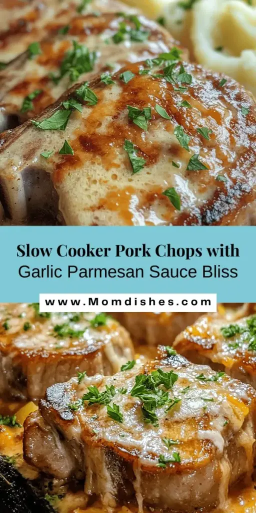 Discover the magic of slow cooking with these delicious Slow Cooker Pork Chops in Garlic Parmesan Sauce! Perfect for busy days, this hands-off recipe delivers tender, juicy pork chops enveloped in a creamy, flavorful sauce. With easy prep and minimal effort, you'll enjoy a comforting meal that impresses every time. Pair with mashed potatoes or roasted veggies for the ultimate cozy dinner! #SlowCooker #PorkChops #DinnerIdeas #EasyRecipes #GarlicParmesan #ComfortFood #Foodie