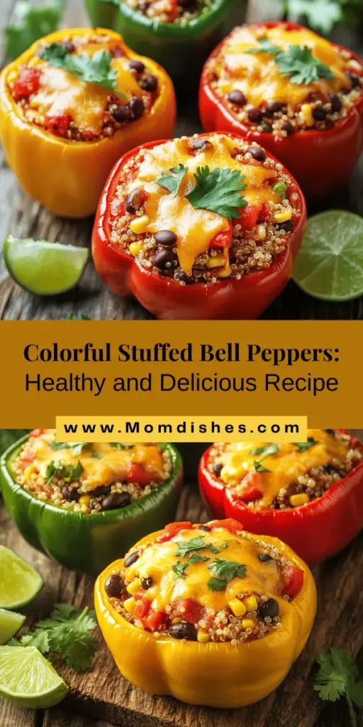 Discover the vibrant flavors of Stuffed Bell Peppers Delight, a colorful and nutritious dish that's perfect for any occasion. Packed with fresh ingredients like bell peppers, quinoa or rice, black beans, and corn, this adaptable recipe caters to meat-lovers, vegetarians, and vegans alike. Enjoy a delightful mix of textures and flavors with every bite. Try this easy and healthy meal today! #StuffedPeppers #HealthyEating #RecipeIdeas #VegetarianRecipes #Foodie