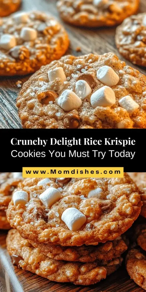 Discover the joy of baking with Crunchy Delight Rice Krispie Cookies, a nostalgic treat reimagined! These cookies blend crispy Rice Krispies with a chewy cookie base, creating an irresistible texture. Add mini marshmallows or nuts for extra flavor! Perfect for any occasion, they’re a great way to indulge or share with loved ones. Get ready to delight your taste buds with this modern twist on a classic favorite. #RiceKrispieCookies #Baking #DessertRecipes #SweetTreats #NostalgicBaking