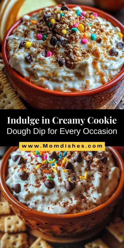 Discover the ultimate dessert treat with this cookie dough dip that's perfect for any occasion! Indulge in rich, creamy flavors without the need to bake, and customize it with your favorite dippers like fruit, pretzels, or cookies. Safe and delicious, thanks to heat-treated flour, this sweet dip is a great way to bring friends and family together. Fun, easy, and totally irresistible! Try it today! #CookieDoughDip #SweetTreats #DessertIdeas #PartyFood #EasyRecipes #NoBakeDesserts #Yummy