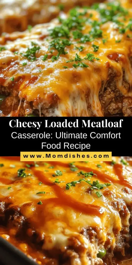 Discover the ultimate comfort food with this Cheesy Loaded Meatloaf Casserole! Perfectly blending classic meatloaf flavors with creamy cheese, this dish is both hearty and delightful, making it ideal for family dinners or cozy nights in. It's easily customizable, so feel free to swap ingredients based on your preference! Serve with a side salad for a complete meal. Try it out and share your creations! #ComfortFood #Meatloaf #Casserole #CheesyGoodness #HomeCooking