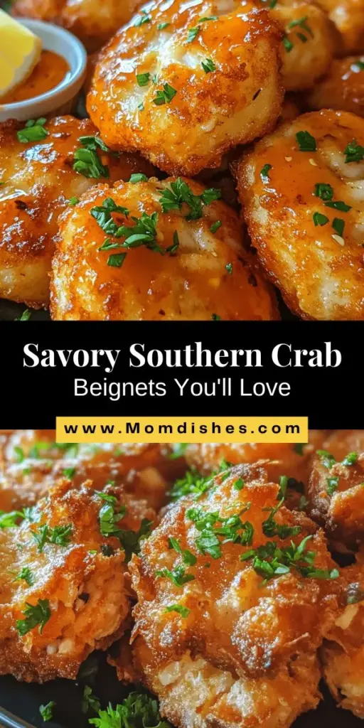 Discover the delicious world of Southern cuisine with this Southern Crab Beignets recipe! These savory bites blend fluffy pastry with sweet crab meat, offering a delightful twist on classic beignets. Perfect for gatherings, they showcase the heart of Southern flavors and traditions. Get ready to impress your family and friends with a dish that embodies coastal living and culinary heritage. Try this recipe today! #CrabBeignets #SouthernCooking #SeafoodLovers #ComfortFood #RecipeIdeas