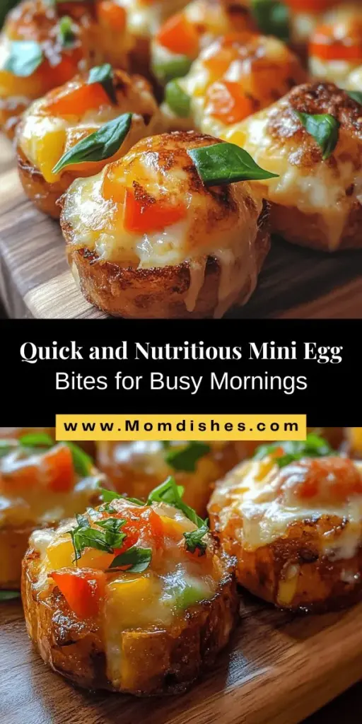 Looking for a quick and nutritious meal solution? Try these Mini Egg Bites! Packed with protein and customizable to fit any dietary preference, they are perfect for busy mornings or post-workout snacks. Simple to make and easy to store, you can enjoy them at home or on-the-go. Add your favorite veggies, cheese, or meats for a delicious twist. Healthy eating has never been easier! #MiniEggBites #HealthySnacks #MealPrep #QuickBreakfast #NutritionOnTheGo