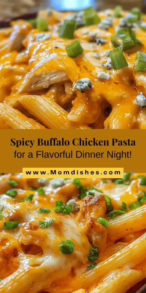 Looking for a meal that combines bold buffalo flavor with comforting pasta? Try this Spicy Buffalo Chicken Pasta! It's a creamy, zesty dish that’s perfect for weeknight dinners or impressing guests. With tender chicken, rich cheddar cheese, and a customizable heat level, this recipe is sure to become a favorite. Explore variations, serving suggestions, and tips to create the ultimate comfort food experience. #BuffaloChicken #Pasta #ComfortFood #CookingAtHome #Foodie