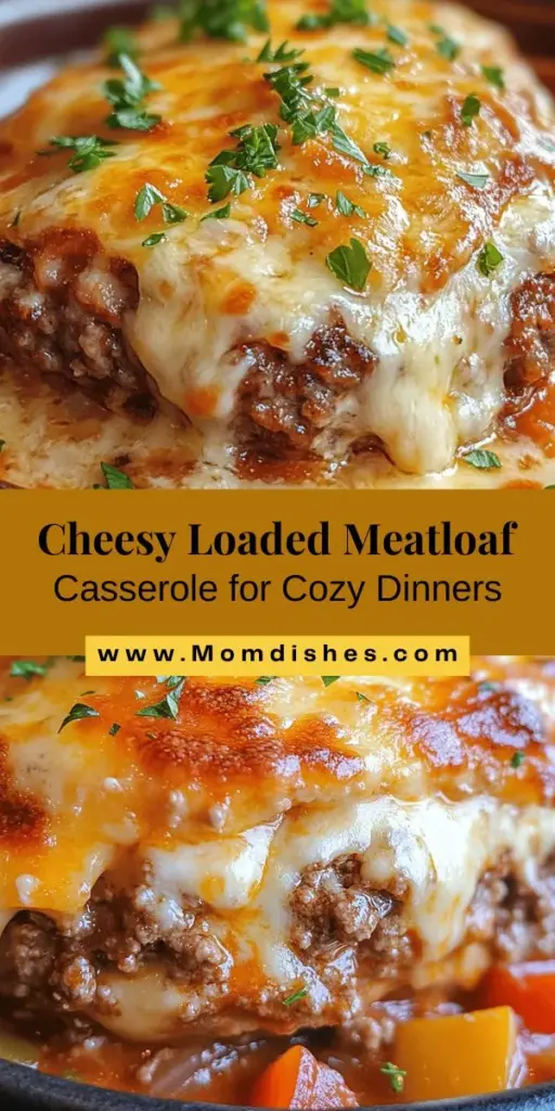 Discover the warmth of home cooking with the Ultimate Cheesy Loaded Meatloaf Casserole! This comforting dish combines rich ground beef, vibrant vegetables, layers of gooey cheese, and tangy marinara sauce to create a deliciously satisfying meal. Perfect for family dinners or gatherings, this versatile casserole can be customized to fit any dietary need. Easy to prepare and full of flavor, it's sure to become a new favorite! #Casserole #ComfortFood #Meatloaf #HomeCooking #Recipes #CheesyGoodness