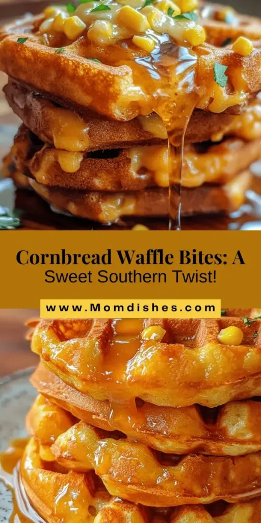 Discover the delightful twist on a Southern classic with these cornbread waffle bites drizzled in honey butter syrup! Perfect for breakfast, brunch, or a sweet snack, these bite-sized treats combine the rich flavor of traditional cornbread with the fun texture of waffles. Easy to prepare and fun to customize with extra toppings, these waffle bites will bring Southern charm to your table. Try it out today and enjoy the versatility of cornbread in a new way! #Cornbread #Waffles #SouthernCooking #EasyRecipes #BrunchIdeas #ComfortFood #BiteSizedDelights #HomemadeSyrup