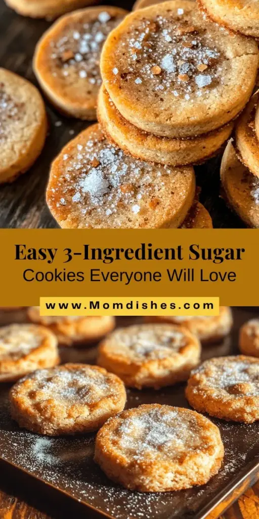 Discover the joy of baking with our simple 3-ingredient sugar cookies! Perfectly soft and sweet, these cookies are made with almond flour, granulated sugar, and coconut oil, making them a delightful treat for everyone. Plus, they're easy to customize with your favorite flavors. Whether for special occasions or just a cozy night in, these cookies will bring warmth and nostalgia to any gathering. Try this simple recipe today! #SugarCookies #Baking #3Ingredients #HomemadeCookies #EasyBaking #GlutenFree #Treats