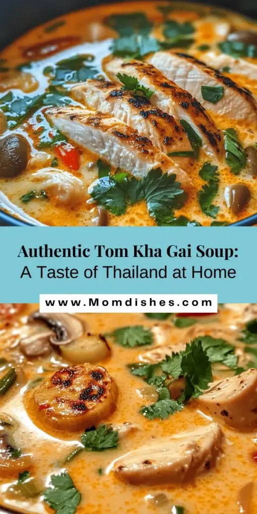 Indulge in the rich, aromatic flavors of authentic Tom Kha Gai soup, a beloved Thai dish that warms both heart and soul. With a creamy coconut milk base, fresh chicken, zesty lemongrass, and a touch of heat, this comforting soup is a culinary treasure from Thailand. Dive into homemade cooking by exploring its cultural significance, essential ingredients, and step-by-step preparation tips. Let your taste buds embark on a flavorful journey! #TomKhaGai #ThaiSoup #ComfortFood #Recipe #AuthenticCuisine #Foodie #CoconutMilk #HomeCooking