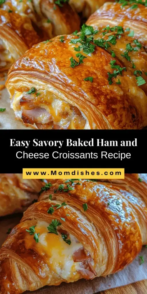 Indulge in the irresistible goodness of Savory Baked Ham and Cheese Croissants! This simple recipe combines flaky, buttery pastry with delicious fillings, perfect for breakfast, brunch, or a quick snack. Enjoy the classic French flavors with customizable options for ham and cheese, plus tips for making the ultimate mustard-mayo spread. Bring the charm of a café right into your kitchen and delight your taste buds! #HamAndCheese #Croissants #Baking #BrunchRecipes #PastryLove