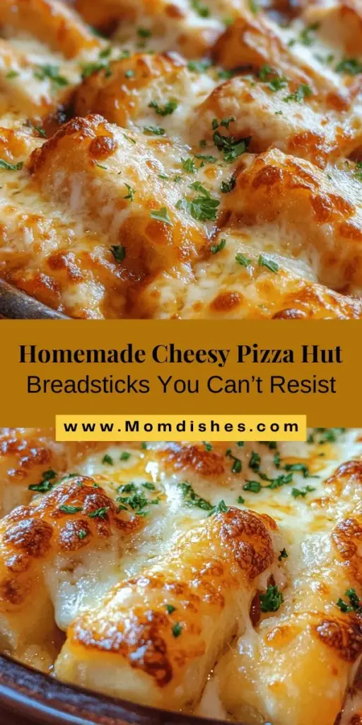 Craving the cheesy goodness of Pizza Hut's famous breadsticks? Try this easy homemade recipe that replicates their flavor right in your kitchen! With ingredients like mozzarella, Parmesan, and garlic, you'll enjoy the satisfying taste of warm, buttery breadsticks dipped in marinara sauce. Perfect for movie nights or family gatherings, these delicious snacks will impress everyone. Get ready to bake and let the aroma fill your home! #HomemadeBreadsticks #PizzaHutCopycat #CheesySnacks #ComfortFood #BakingAtHome #FoodieFun