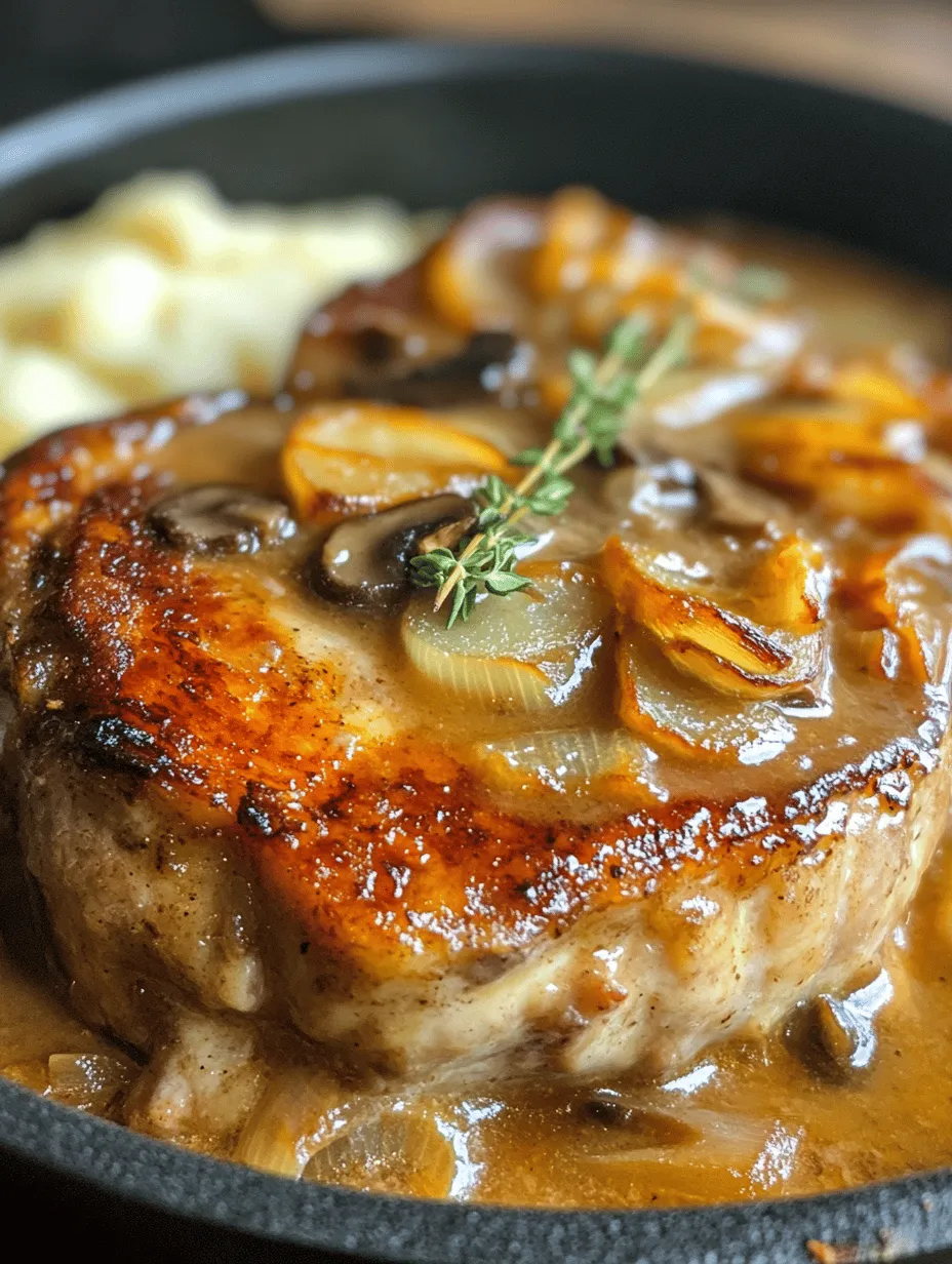 Smothered pork chops with creamy mushroom gravy is one of those quintessential comfort foods that resonate with many home-cooked meal enthusiasts. This dish embodies warmth and satisfaction, making it a staple at family gatherings and weeknight dinners alike. The tender, juicy pork chops are generously covered in a luxurious, velvety mushroom gravy that elevates the dining experience, transforming a simple meal into a gourmet delight.