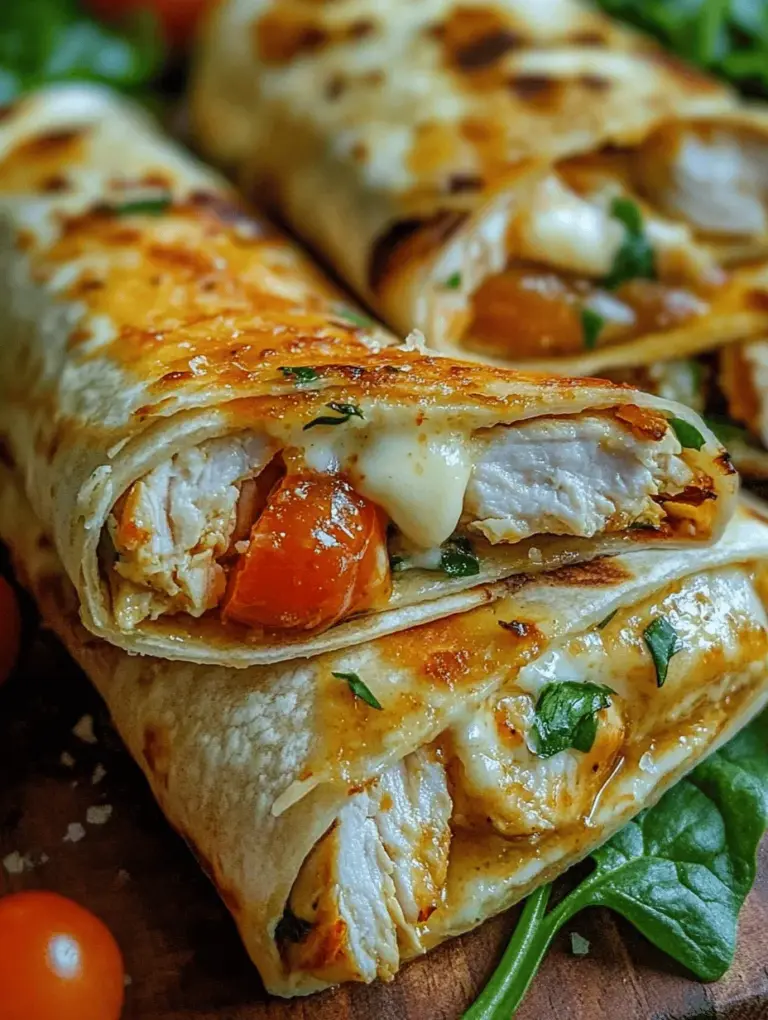 When it comes to satisfying meals that are both easy to prepare and full of flavor, Cheesy Garlic Chicken Wraps truly shine. This delightful dish combines tender chicken, creamy cheese, and aromatic garlic, all wrapped up in a convenient tortilla. Perfect for any time of day, whether you are looking for a quick lunch, a hearty dinner, or a fun finger food for your next gathering, these wraps are sure to become a favorite in your household. The beauty of Cheesy Garlic Chicken Wraps lies not only in their taste but also in their versatility; you can easily customize the ingredients to suit your preferences or dietary requirements.