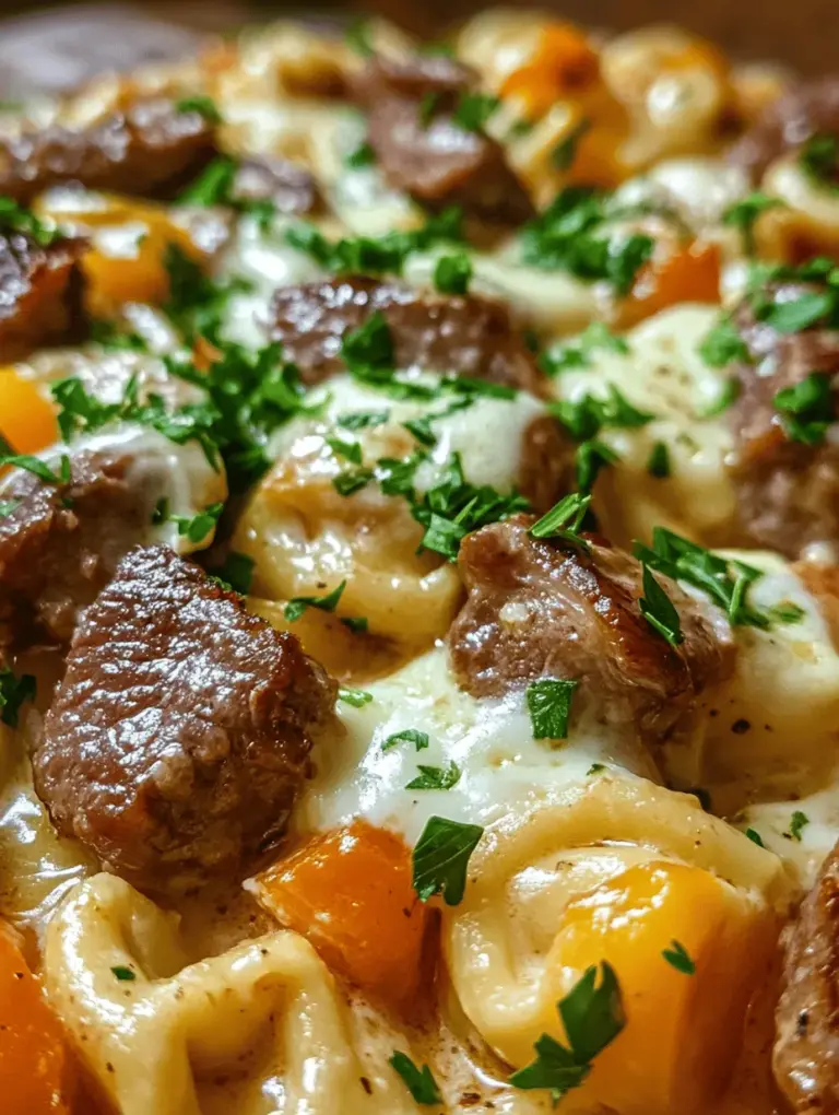 If you're looking for a meal that marries two beloved comfort foods, look no further than cheesesteak tortellini. This delectable dish is a delightful fusion of the classic Philadelphia cheesesteak and tender pasta, resulting in a creamy, savory experience that is sure to please everyone at the table. Imagine succulent pieces of steak, sautéed peppers and onions, and rich provolone cheese enveloping every bite of delicious tortellini.