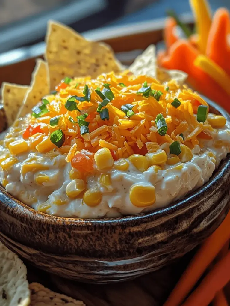 If you're on the hunt for a crowd-pleasing appetizer that ticks all the boxes for flavor, texture, and ease of preparation, look no further than Creamy Corn Delight Dip. This delectable dip is the perfect addition to any gathering, from casual game nights to festive family reunions. Its rich and creamy base, combined with the sweetness of corn and a hint of tang, creates a harmonious balance that will have your guests coming back for seconds.