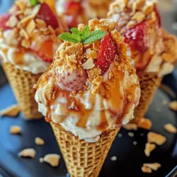 If you're looking for a dessert that’s both visually appealing and delicious, look no further than Strawberry Crunch Cheesecake Cones. This innovative treat combines the rich, creamy goodness of cheesecake with the refreshing taste of strawberries, all served in a fun and portable cone. Perfect for summer gatherings, birthday parties, or just a sweet snack at home, these cheesecake cones are a delightful twist on a classic dessert.