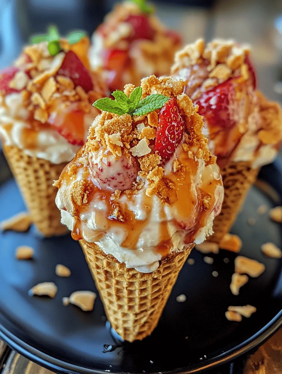 If you're looking for a dessert that’s both visually appealing and delicious, look no further than Strawberry Crunch Cheesecake Cones. This innovative treat combines the rich, creamy goodness of cheesecake with the refreshing taste of strawberries, all served in a fun and portable cone. Perfect for summer gatherings, birthday parties, or just a sweet snack at home, these cheesecake cones are a delightful twist on a classic dessert.