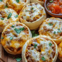 Cheesy Taco Pinwheels are a delicious and visually appealing appetizer that brings together the bold flavors of tacos with the creamy richness of cheese, all wrapped in a convenient tortilla. These bite-sized morsels are perfect for gatherings, parties, or even a casual family dinner. The appeal of Cheesy Taco Pinwheels lies not only in their flavor but also in their versatility and ease of preparation, making them a go-to recipe for both novice and experienced cooks.