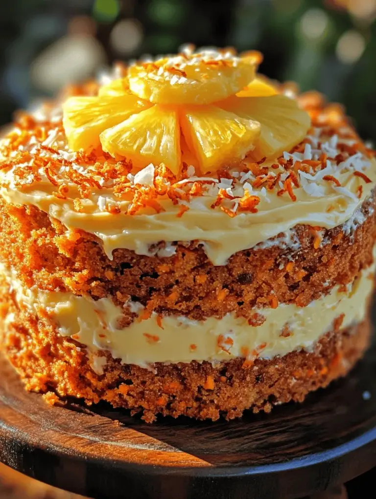 Imagine a slice of cake that transports you straight to the sunny shores of Hawaii with every bite. The Hawaiian Pineapple Carrot Cream Cake is a delightful fusion of flavors that perfectly embodies the essence of tropical paradise. This cake combines the sweetness of ripe pineapples, the earthiness of fresh carrots, and the richness of coconut, creating a moist and vibrant dessert that’s as pleasing to the eye as it is to the palate.