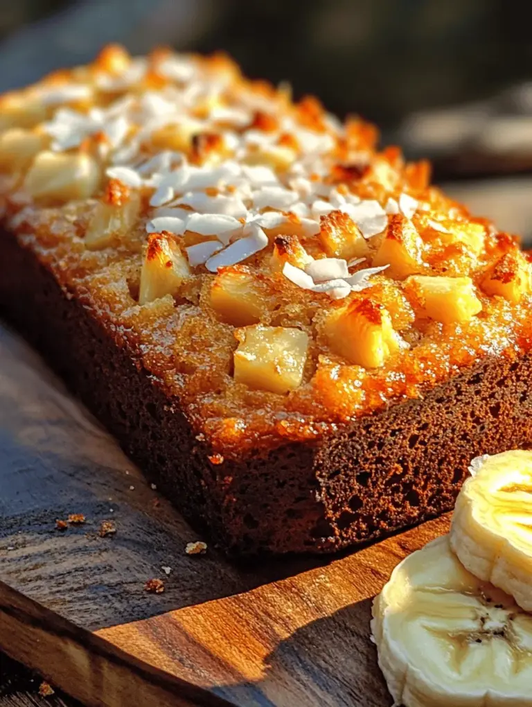 Imagine biting into a warm slice of freshly baked bread that transports you straight to a sun-kissed tropical paradise. This is the essence of Aloha Banana Bliss Bread, a delightful twist on the classic banana bread that incorporates the vibrant flavors of the tropics. This bread is not just a treat but a culinary experience that tantalizes your taste buds with every bite. The unique combination of ripe bananas, coconut oil, crushed pineapple, and chopped macadamia nuts creates a symphony of flavors that is both comforting and exotic.