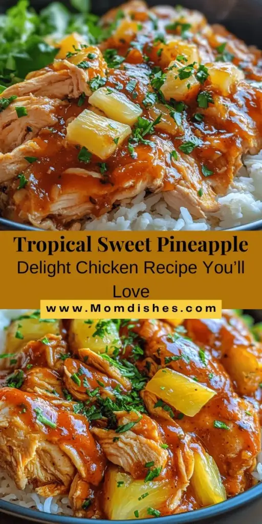 Discover the delicious combination of sweet and savory with Sweet Pineapple Delight Chicken! This easy Crock Pot recipe features tender chicken thighs infused with crushed pineapple and barbecue sauce, creating a flavorful meal that's perfect for busy weeknights or gatherings. Learn how to select the best ingredients, set up your slow cooker, and achieve that tender, juicy chicken everyone loves. Transform your dinner routine with this mouthwatering dish that promises to impress your family and friends!