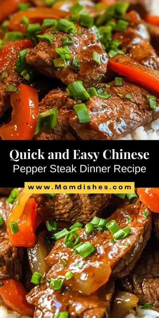 Discover the joy of making Easy Chinese Pepper Steak, a quick and flavorful dish perfect for busy weeknights or family gatherings. This recipe features tender flank steak, vibrant bell peppers, and savory sauces, all cooked in under 30 minutes. Not only is it visually appealing, but it's also packed with nutrients, including protein and vitamins. Impress your loved ones with this delicious stir-fry that offers a taste of Chinese cuisine right at home. Enjoy the balance of flavors and the simplicity of preparation!