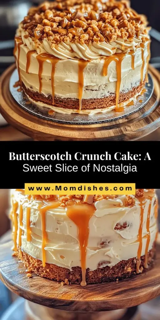 Indulge in the delightful flavors of Butterscotch Crunch Cake, a dessert that combines the richness of butterscotch with a satisfying crunch for an unforgettable treat. Perfect for special occasions or family gatherings, this cake boasts a moist, fluffy texture and a beautiful presentation. Discover the step-by-step recipe, ingredient breakdown, and tips for creating this nostalgic cake that will impress your guests and satisfy your sweet tooth. Enjoy a slice of heaven today!