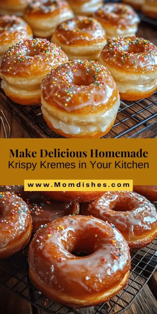 Discover the joy of making homemade Krispy Kremes with this easy-to-follow recipe! Delight in the process of crafting these iconic, fluffy donuts right in your kitchen. Learn about each ingredient, from all-purpose flour to unsalted butter, and follow step-by-step instructions to create the perfect glaze. Whether enjoyed with coffee or shared with loved ones, these donuts will fill your home with warmth and sweet memories. Get ready for a delicious baking adventure!