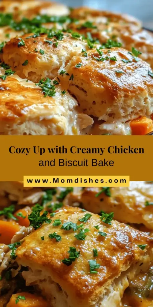 Indulge in the heartwarming flavors of Creamy Comfort Chicken and Biscuit Bake. This classic dish combines tender shredded chicken in a creamy sauce, topped with golden, flaky biscuits—perfect for cozy gatherings or chilly nights. Learn about its comforting origins, nutritional benefits, and simple steps to create this delightful meal at home. Share it with loved ones and make lasting memories around the dinner table! #ComfortFood #ChickenAndBiscuit #HomeCooking #CozyMeals #FamilyFavorites