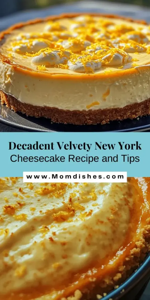 Indulge in the rich, creamy delight of a velvety New York cheesecake! This iconic dessert is a staple in homes and bakeries, loved for its dense texture and buttery crust. With simple ingredients and easy steps, you can create this luscious treat that’s perfect for any occasion. Serve it plain or add fresh berries, chocolate drizzle, or a tangy lemon curd for an extra touch. Dive into baking and savor each delicious bite! #NewYorkCheesecake #DessertRecipes #BakingLove #HomemadeTreats #CheesecakeLovers