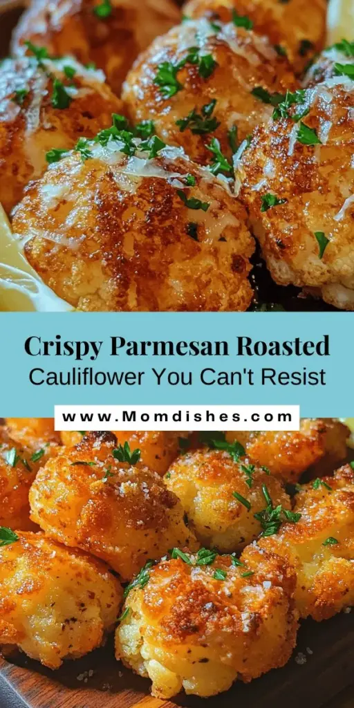 Discover the deliciousness of Crispy Parmesan Roasted Cauliflower, a dish that transforms this humble vegetable into a crunchy, cheesy treat. Perfect as a snack or a side, the roasting process enhances its natural sweetness while retaining vital nutrients. With a blend of garlic, smoked paprika, and a sprinkle of fresh parsley, each bite is flavorful and satisfying. This nutritious recipe is great for any meal plan and makes healthy eating enjoyable!