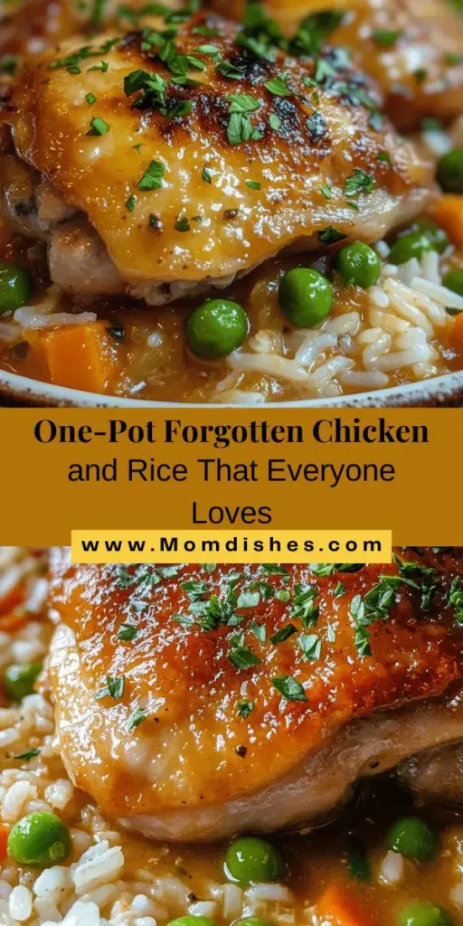 Discover the ultimate comfort food with this Forgotten Chicken and Rice recipe! This one-pot wonder features juicy chicken thighs and fluffy long-grain rice, simmered to perfection with aromatic garlic, onions, and spices. Ideal for busy weeknights, its simple preparation means minimal cleanup and maximum flavor. Enjoy a wholesome meal that nourishes the body and warms the heart, perfect for families and gatherings. Dive into effortless cooking and savor delightful moments around the table!