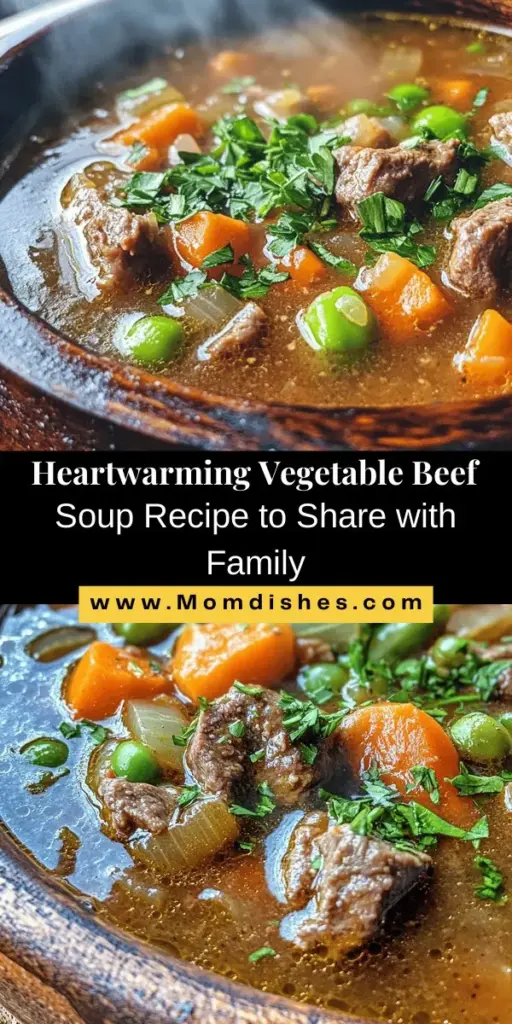 Discover the heartwarming recipe for My Mom's Old Fashioned Vegetable Beef Soup, a dish that embodies the essence of comfort food. This hearty soup features tender beef, vibrant vegetables, and aromatic herbs, creating a delightful medley of flavors that warms the soul. Perfect for family gatherings or cozy nights, this nutritious meal not only satisfies hunger but also brings loved ones together. Learn how to craft this classic dish while making your own cherished memories in the kitchen.