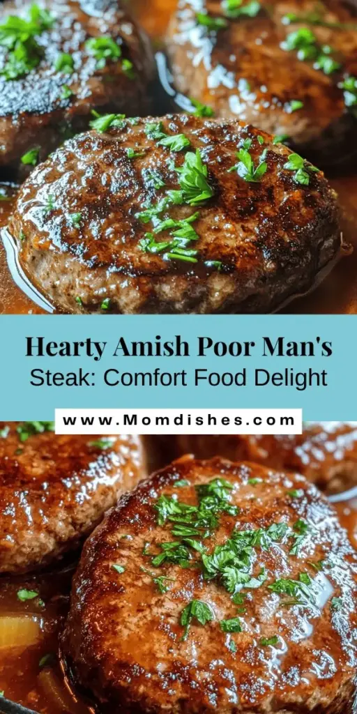 Experience the comforting flavors of Amish Poor Man's Steak, a hearty dish that combines budget-friendly ingredients with delicious results. This recipe showcases the essence of Amish cooking, highlighting simplicity and nourishment. Perfect for busy weeknights or family gatherings, each bite delivers warmth and satisfaction. Discover how to prepare this easy meal that brings loved ones together around the dinner table, celebrating both taste and tradition.