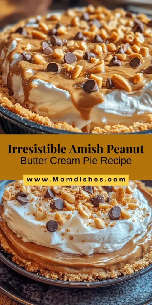 Indulge in the delightful Amish Peanut Butter Cream Pie, a dessert that perfectly balances creamy peanut butter with a buttery graham cracker crust. This easy-to-make pie is a crowd-pleaser at any gathering, from family dinners to festive celebrations. With its rich flavors and satisfying texture, it's the perfect treat to satisfy your sweet cravings. Discover how to create this delicious pie in your own kitchen and impress your loved ones with each decadent slice.