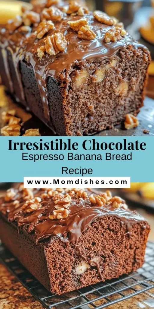 Indulge in the delicious world of baking with this Chocolate Espresso Banana Bread recipe! This delightful loaf combines ripe bananas, rich chocolate, and a hint of espresso for a unique flavor that's perfect for breakfast or as a snack. Easy to make and bursting with moistness, it's a treat that will surely become a favorite. Learn about key ingredients and tips to achieve the best results and elevate your baking game with this comforting classic!