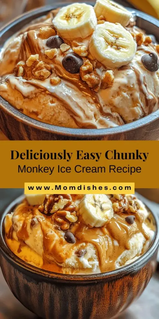 Indulge in the delightful experience of making homemade Chunky Monkey Ice Cream. This recipe combines ripe bananas, creamy peanut butter, rich dark chocolate, and crunchy walnuts for a harmonious blend of flavors. Enjoy the satisfaction of crafting a delicious treat with fresh ingredients while controlling the quality. Whether you prefer a smooth or chunky texture, this easy-to-make dessert is sure to impress friends and family. Perfect for any occasion, it’s a must-try for ice cream lovers!