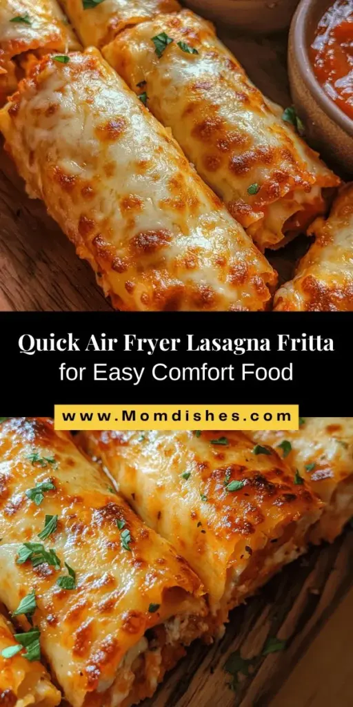 Discover the joy of making air fryer lasagna fritta, a delightful twist on the classic Italian dish that transforms traditional lasagna into crispy, bite-sized pieces. This recipe is perfect for busy weeknights or as an impressive appetizer for gatherings. With simple ingredients like lasagna noodles, cheese, and marinara sauce, you can create a delicious dish that everyone will love. Experience the perfect combination of creamy filling and crispy exterior with minimal effort.