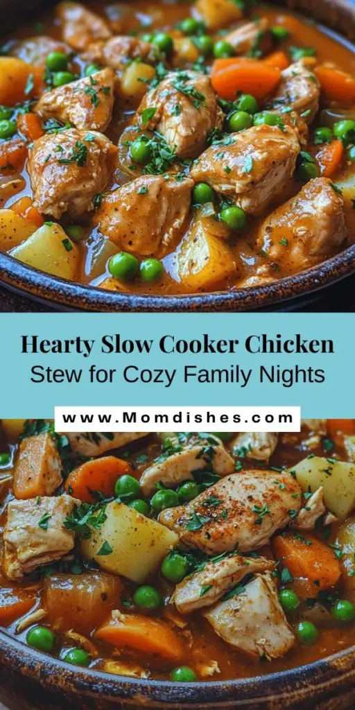 Discover the warmth of home with this comforting slow cooker chicken stew, perfect for busy families craving a hearty meal. Packed with flavor from tender chicken thighs, vibrant vegetables, and aromatic herbs, this stew is a nutritious delight. Simply layer the ingredients in your slow cooker and let it work its magic while you go about your day. Enjoy the savory aromas filling your home and gather around the table for a meal that nurtures both body and soul.