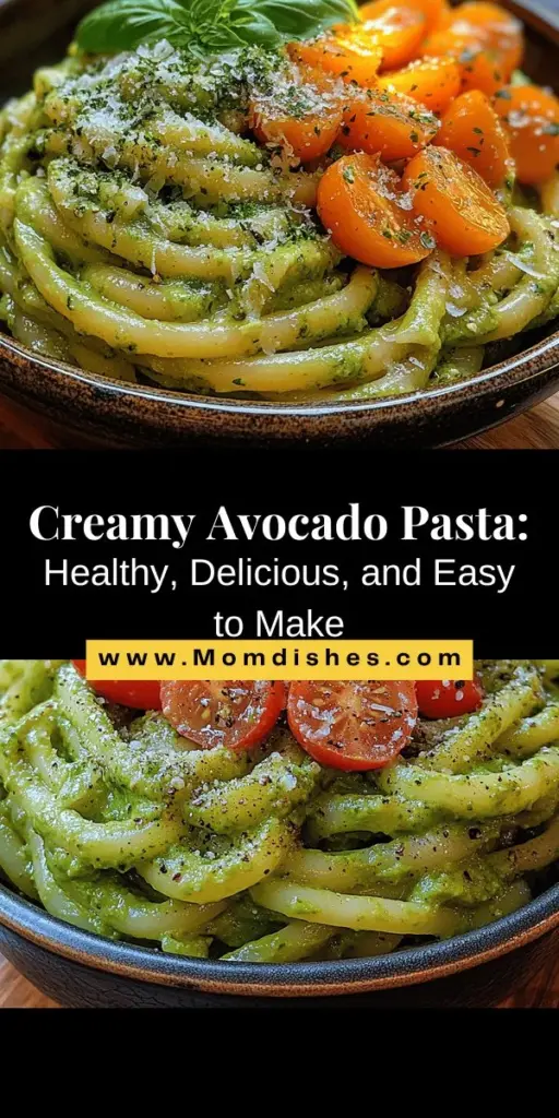 Discover the delicious and nutritious creamy avocado pasta that has captured the hearts of health enthusiasts and food lovers alike. This simple yet satisfying dish features ripe avocados blended into a rich sauce, providing a guilt-free alternative to traditional creamy pasta. Perfect for any occasion, from busy weeknights to dinner parties, it's easily customizable for various dietary preferences. With a handful of fresh ingredients, you can create a vibrant meal that's both indulgent and healthy. Dive into this culinary adventure and impress your loved ones with a dish that's as versatile as it is delightful!